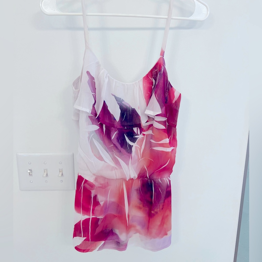 BCX Floral Ruffled Peplum Top